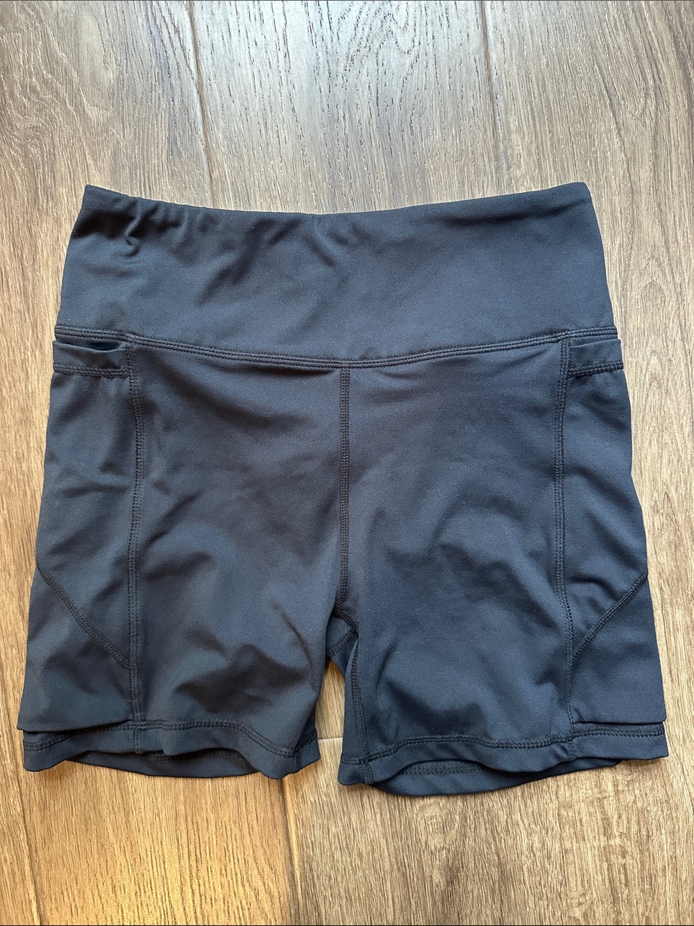 Senita Athletics Black High-Rise Bike Shorts